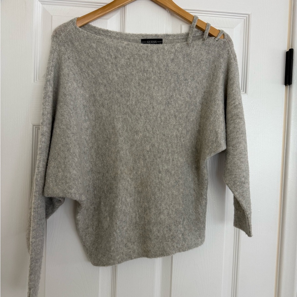 Guess Off-the-Shoulder Gray Sweater